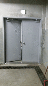 [ki] 방화문(회색) 240-1800x2240 양문 [청천동 공장]지층 보일러실 Door Clocer